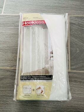 Brand New Hookless PEVA Shower Curtain/Liner - Frosty White, 71" x 74"